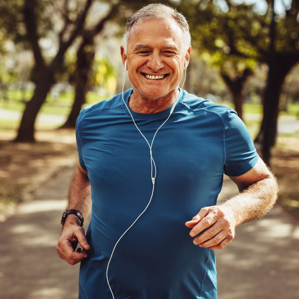 middle aged man jogging